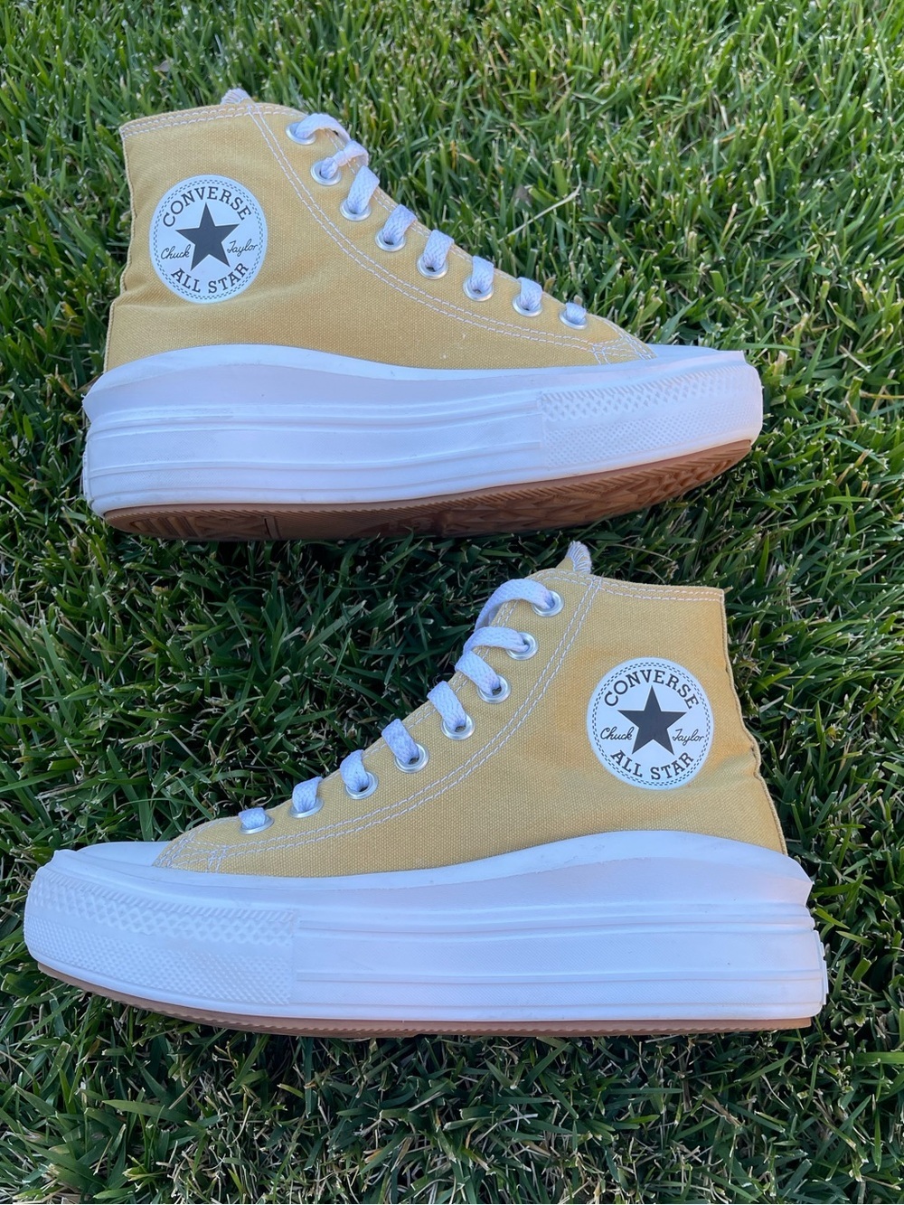 Converse Chuck Taylor All Star Move Platform High Top Dunescape Yellow 7 Women